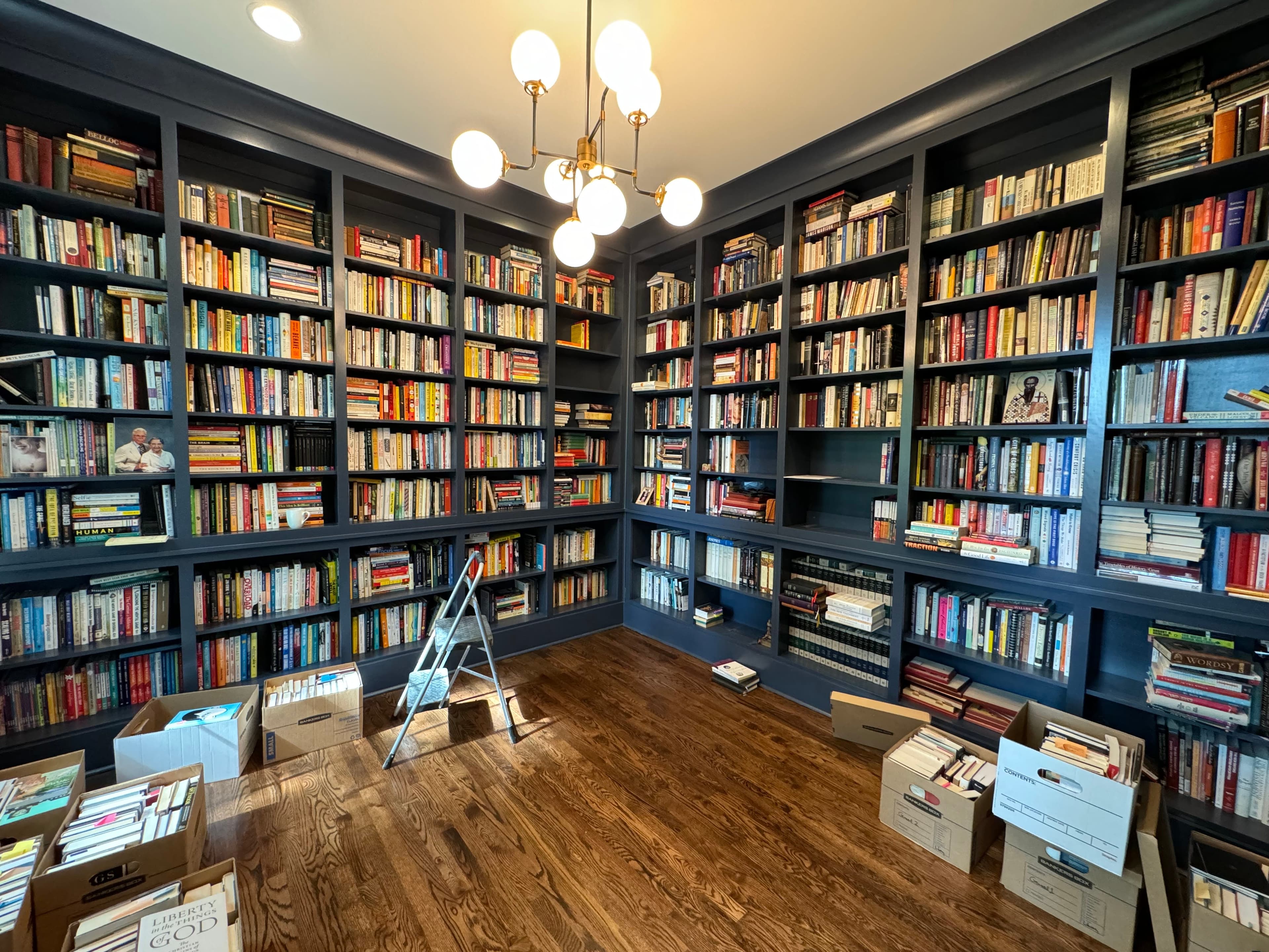 NBCEA library with theological books and study resources